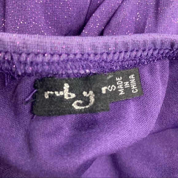 RUBY ROX Women’s Purple Sparkly Spaghetti Strap Size Small Prom Formal Dress - Picture 4 of 8